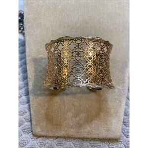 Kendra Scott Rose Gold & Gold Tone Filigree Wide Cuff Bracelet Candice Openwork